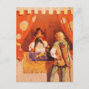 Vintage Robin Hood trifft Maid Marian von NC Wyeth Postkarte