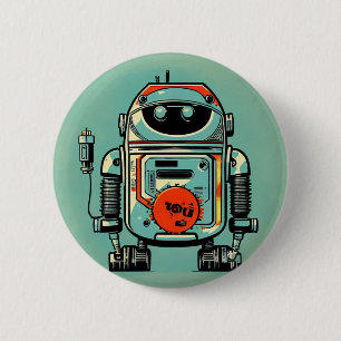 vintage Robot Broche alt schmutzig rustikal Button
