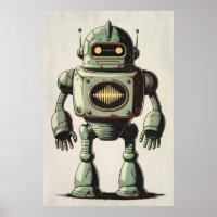 Vintage Roboter-Illustration - Retro-Sci-Fi-Artwor