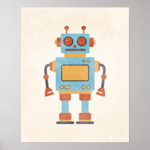 Vintage-Roboter-Plakat Poster