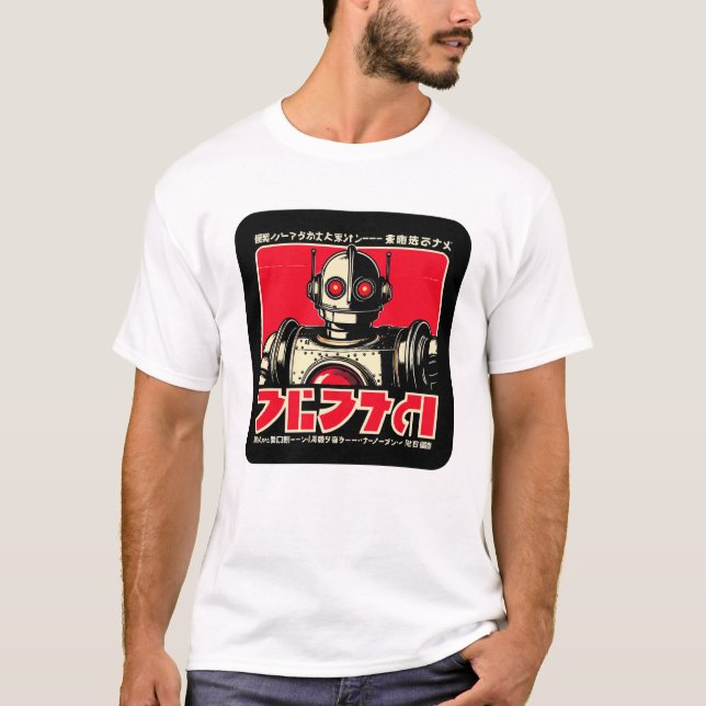 Vintage-Roboter-Sci-Fi-T-Shirt T-Shirt (Vorderseite)