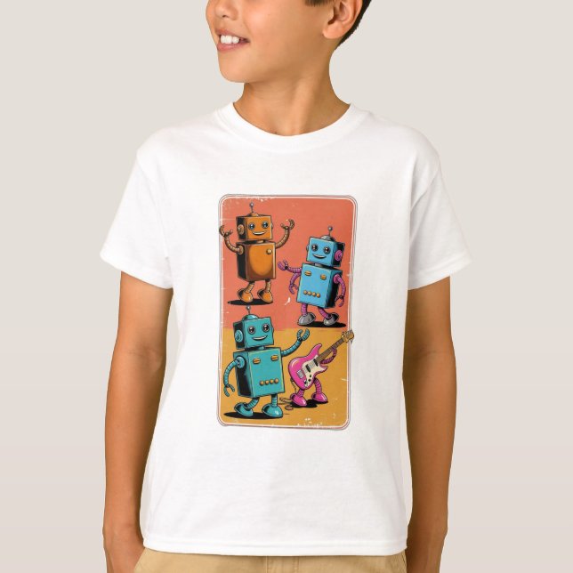 Vintage Roboter T-Shirt (Vorderseite)