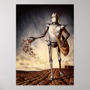 Vintage Roboter züchten Menschen Poster