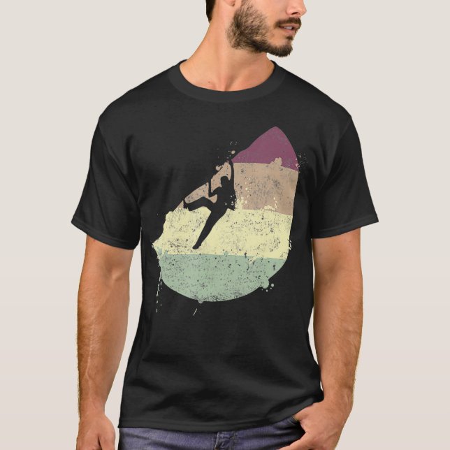 Vintage Rock Climbing-Bergsteiger T-Shirt (Vorderseite)