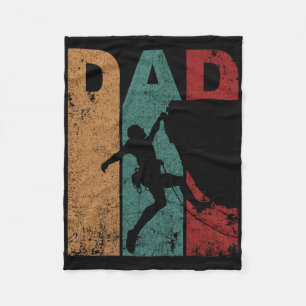 Vintage Rock Climbing Dad Silhouette Vater-Tag  Fleecedecke