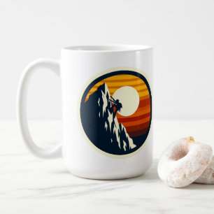 Vintage Rock Climbing Retro Sonnenuntergang Berg A Kaffeetasse