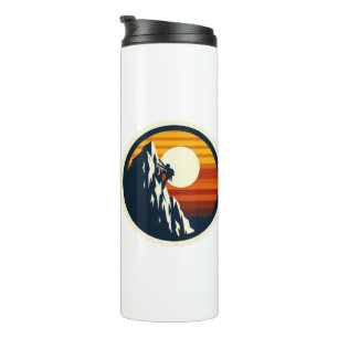 Vintage Rock Climbing Retro Sonnenuntergang Berg A Thermosbecher