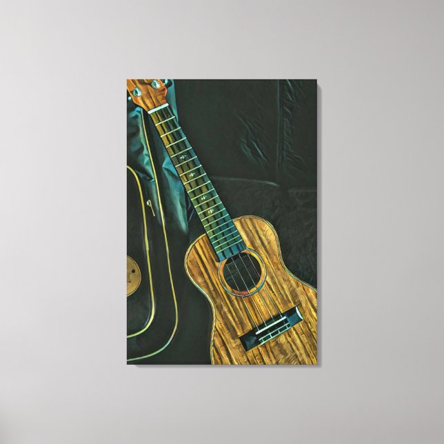 Vintage Rock-Gitarre Leinwanddruck (Vorderseite)