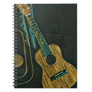 Vintage Rock-Gitarrenspieler-Kunstwerk Notizblock