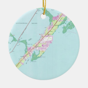 Vintage Rock Harbor Florida Map (1947) Keramikornament