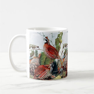 Vintage Rock-Quail-Vogelmalerei Kaffeetasse