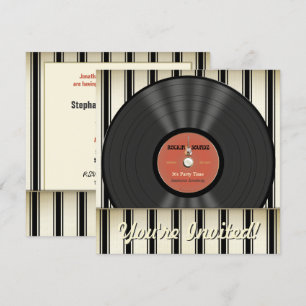 Vintage-Rock-Vinyl-Schallplatten-Party-Einladungen Einladung