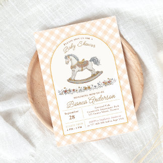 Vintage Rocking Horse Baby Showeinladung Einladung