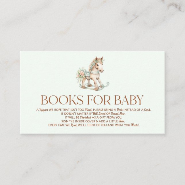 Vintage Rocking Horse Kinderduschbücher für Kinder Begleitkarte (Vorderseite)