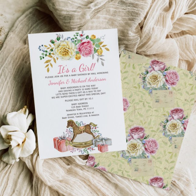 Vintage Rocking Horse Kinderdusche per Post Einladung (Von Creator hochgeladen)