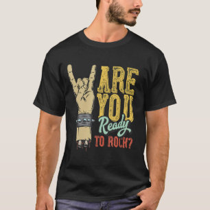 Vintage Rockmusik mit Hand Rock Si T-Shirt