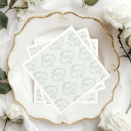 Vintage Rockpferde Toile Sage Grüne Babydusche Serviette