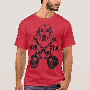 Vintage Rockstar Kinder Gitarre Hund Musik T-Shirt