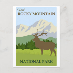 Vintage Rocky Mountain National Park Colorado Postkarte
