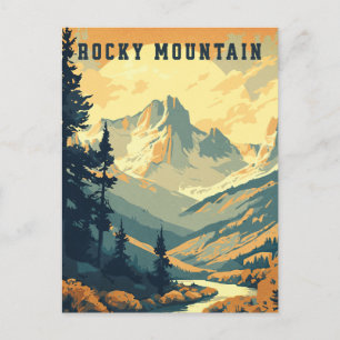 Vintage Rocky Mountain Reise Postkarte