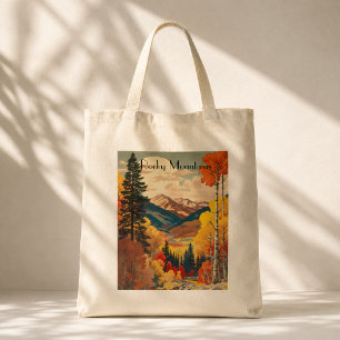 Vintage Rocky Mountains Herbst Custom Text Tragetasche