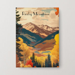 Vintage Rocky Mountains Herbst mit individuellem T Button