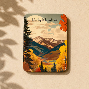 Vintage Rocky Mountains Herbst mit individuellem T Magnet