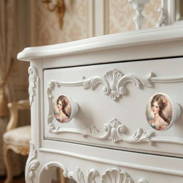 Vintage Rococo Lady, Romantic Floral  Keramikknauf (Von Creator hochgeladen)