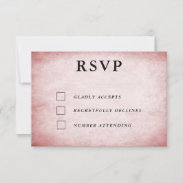 Vintage Rococo Library Book Pink Mauve Romantic RSVP Karte