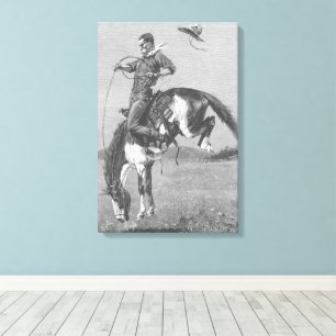 Vintage Rodeo Cowboys, Bucking Bronco von Remingto Leinwanddruck