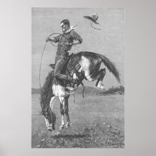 Vintage Rodeo Cowboys, Bucking Bronco von Remingto Poster