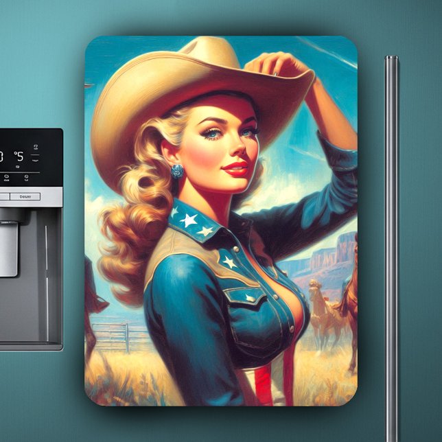 Vintage-Rodeo-Pin-up Magnet (Von Creator hochgeladen)