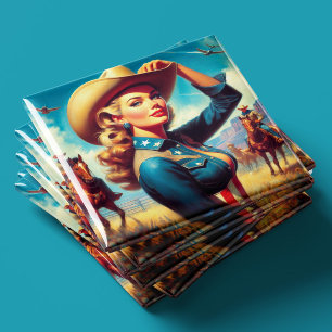 Vintage-Rodeo-Pin-up Magnet