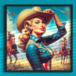 Vintage-Rodeo-Pin-up Poster