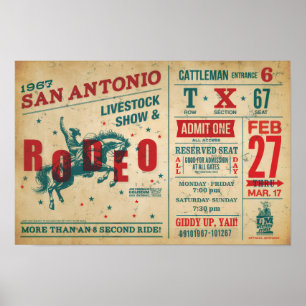 Vintage-Rodeo-Plakat – Retro-Western-Kunstprint Poster