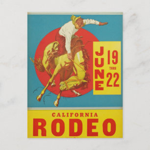 Vintage-Rodeo-Postkarte aus Kalifornien Postkarte