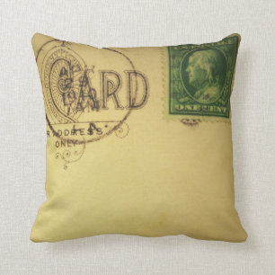 Vintage-Rohpostkarte -Kissen Kissen