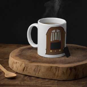 Vintage Röhrenradio Antikes Holz Stereo Kaffeetasse