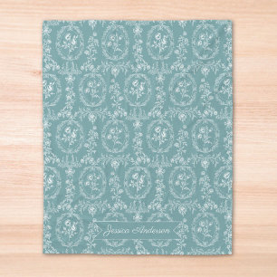 Vintage-Rokokoblumen Blumenmuster Personalisiert Fleecedecke