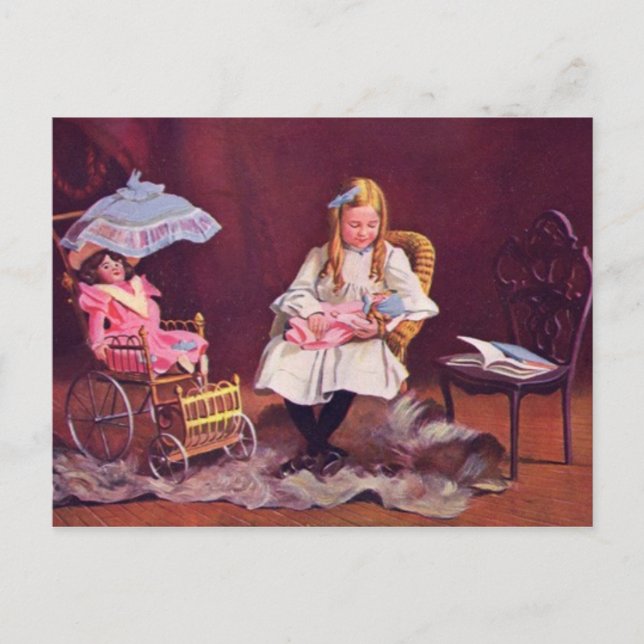 Vintage Rolle des Spielens auf der Postkarte (Vorderseite)