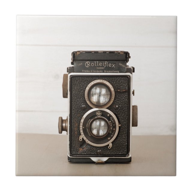 Vintage Rolleiflex Doppellinsekamera Fliese (Vorderseite)