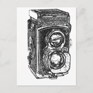 Vintage Rolleiflex-Kamera Postkarte