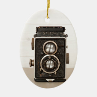 Vintage Rolleiflex-Zwei-Objektiv-Kamera Keramikornament