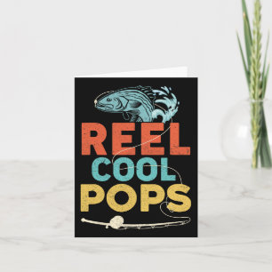 Vintage Rollen Coole Pop Fischen Vatertag Fischer  Karte
