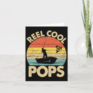 Vintage Rollen Coole Pop Fischen Vatertag Fischer Karte