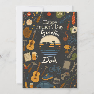 Vintage-Roller-Daddy Vatertags-Geschenkkarten Fahr Einladung
