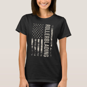 Vintage Rollerblendung der US-amerikanischen Flagg T-Shirt
