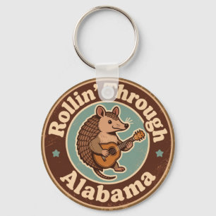 Vintage Rollin Through Alabama Armadillo Musik  Schlüsselanhänger