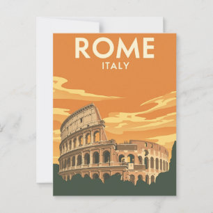 Vintage Rom Colosseum Italien Reiseplakat Postkarte