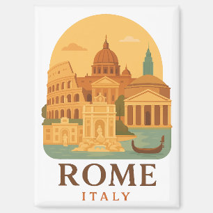 Vintage Rom Colosseum & Pantheon Magnet – Retro 